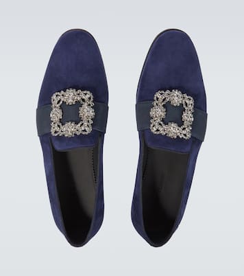Carlton embellished suede loafers | Manolo Blahnik
