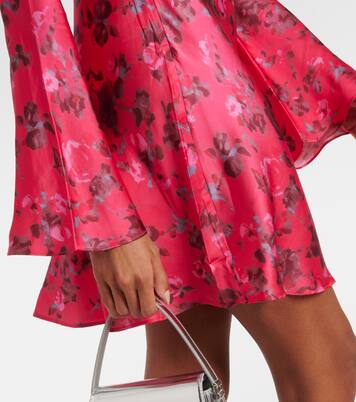 Robe en satin à fleurs | Ganni