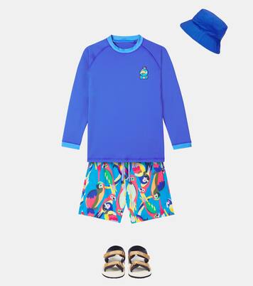 Squawk The Parrot printed swim trunks | Roarsome