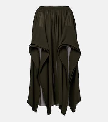 Ruffled georgette wide-leg pants | Alaïa