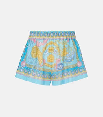 Shorts Underwater Barocco aus Baumwolle und Seide | Versace