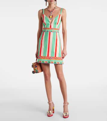 Taormina striped cotton-blend minidress | Dolce&Gabbana