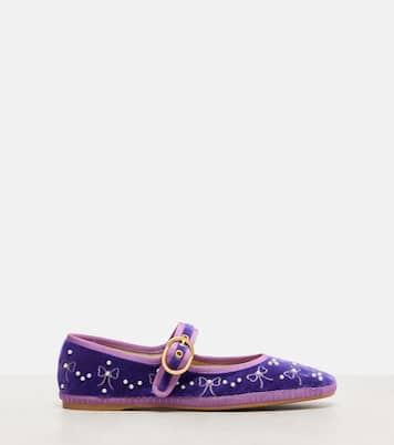 Endouce sequined velvet Mary Jane flats | Valentino Garavani