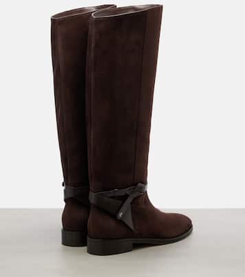 Lawton knotted suede knee-high boots | Jimmy Choo