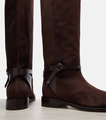 Lawton knotted suede knee-high boots | Jimmy Choo