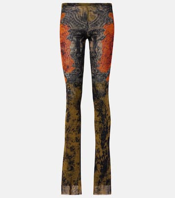 Médaillon printed mesh slim pants | Jean Paul Gaultier
