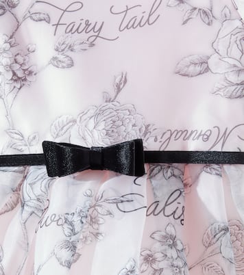 蝴蝶结细节花卉薄纱连衣裙 | Monnalisa