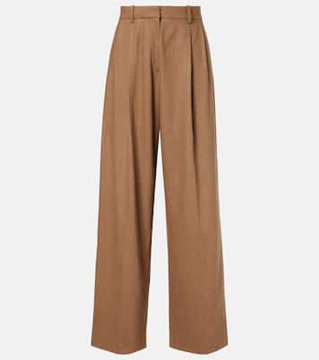 Pantalon droit August à taille haute en laine | Khaite