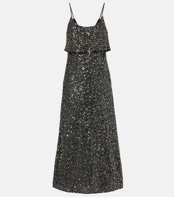 Slipdress aus Crêpe mit Pailletten | Rabanne