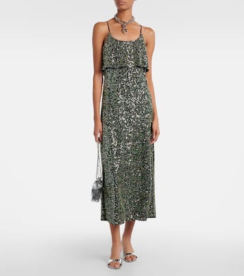 Slipdress aus Crêpe mit Pailletten | Rabanne