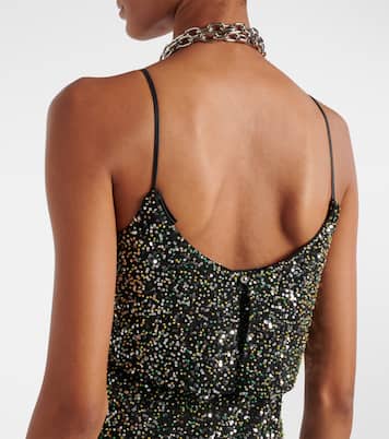 Slipdress aus Crêpe mit Pailletten | Rabanne