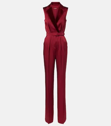 Scalata velvet-trimmed satin jumpsuit  | Max Mara