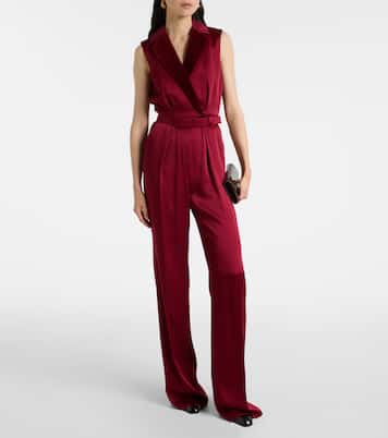 Scalata velvet-trimmed satin jumpsuit  | Max Mara