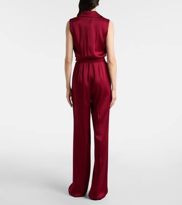 Scalata velvet-trimmed satin jumpsuit  | Max Mara