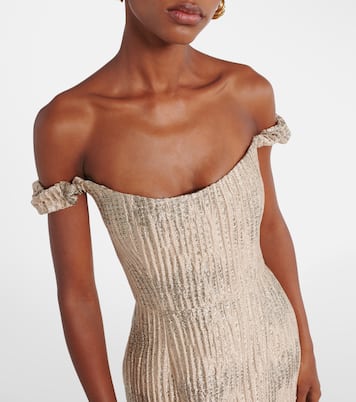 Robe longue Yolanda à encolure bardot | Markarian