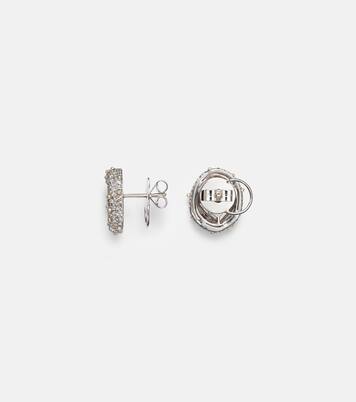 Boucles d'oreilles en or blanc 18 ct, diamants et émail | Kamyen