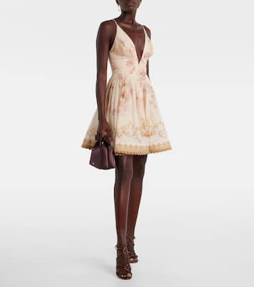 Hypnotic floral linen and silk minidress | Zimmermann
