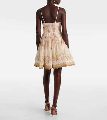 Hypnotic floral linen and silk minidress | Zimmermann