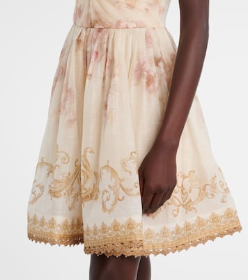 Hypnotic floral linen and silk minidress | Zimmermann