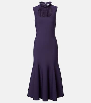 Lace-trimmed ruffled midi dress | McQueen