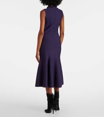 Lace-trimmed ruffled midi dress | McQueen