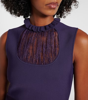 Lace-trimmed ruffled midi dress | McQueen