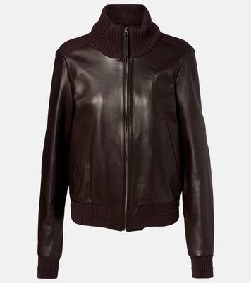 Elenora wool-trimmed leather jacket | Proenza Schouler