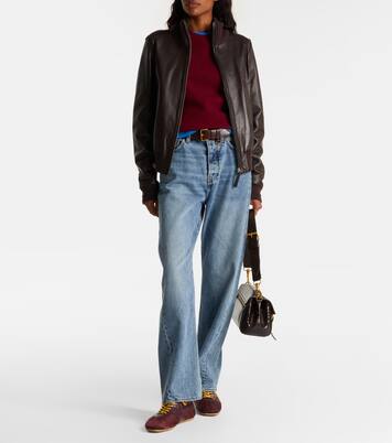 Elenora wool-trimmed leather jacket | Proenza Schouler
