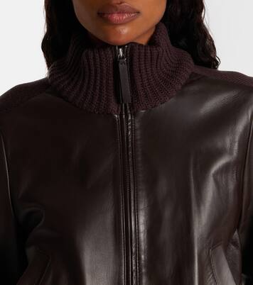 Elenora wool-trimmed leather jacket | Proenza Schouler