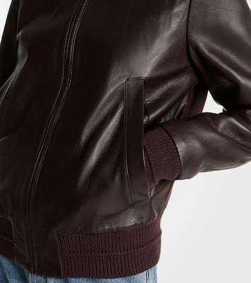 Elenora wool-trimmed leather jacket | Proenza Schouler