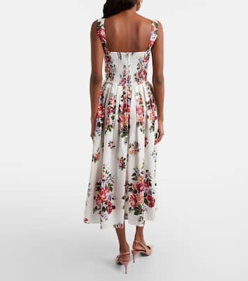 Vestido bustier de algodón floral | Dolce&Gabbana