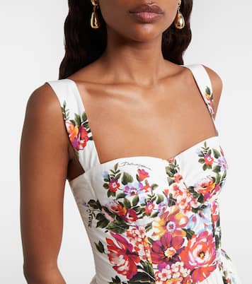 Vestido bustier de algodón floral | Dolce&Gabbana