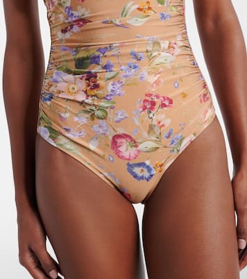 Patience floral halterneck swimsuit  | Zimmermann