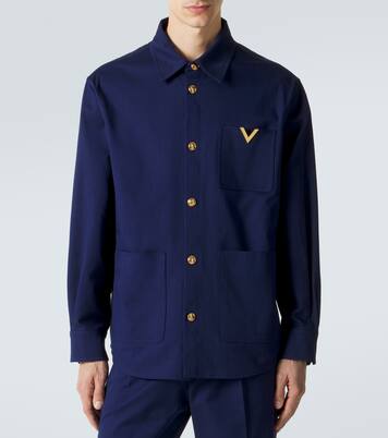 VGold cotton gabardine overshirt | Valentino