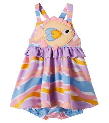 Patch-appliqué printed dress and bloomers set | Stella McCartney Kids