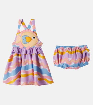 Patch-appliqué printed dress and bloomers set | Stella McCartney Kids