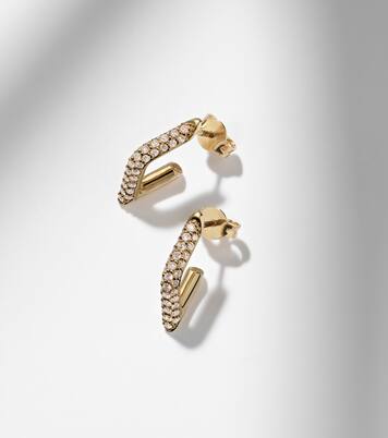 14kt gold (585/1000) hoop earrings with diamonds | Sydney Evan