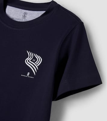 Logo cotton jersey T-shirt | Brunello Cucinelli Kids