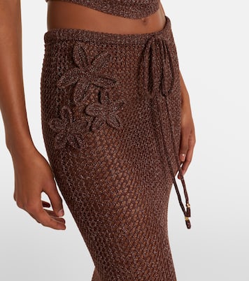 Cori open-knit lamé maxi skirt | Bananhot