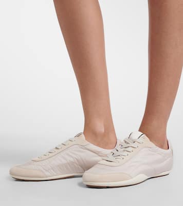 Monili suede-trimmed sneakers | Brunello Cucinelli