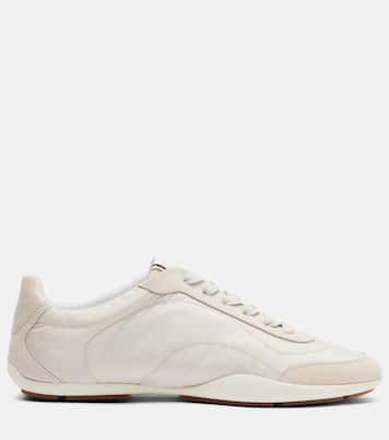 Monili suede-trimmed sneakers | Brunello Cucinelli