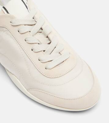 Monili suede-trimmed sneakers | Brunello Cucinelli