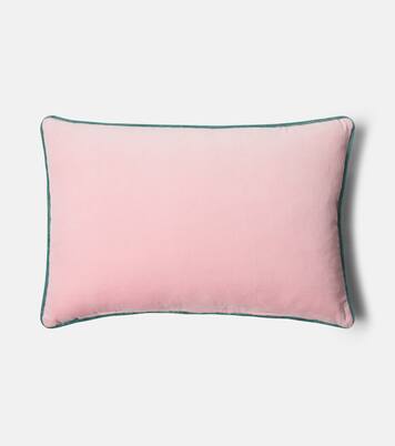 Embroidered cotton velvet cushion | Les-Ottomans