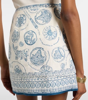 Lucky printed linen miniskirt | Alémais