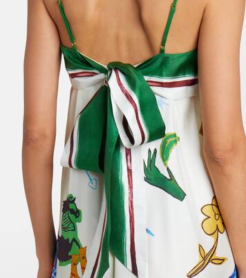 x MLAK Tangible Love printed silk midi dress | Alémais