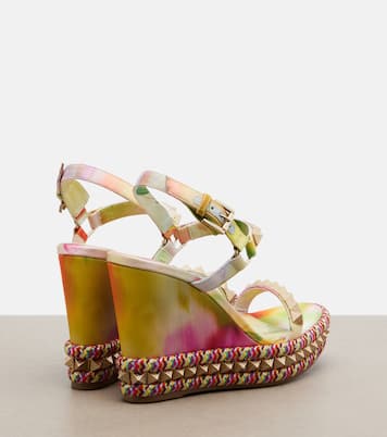 Pyra Clou studded floral chiné espadrille wedges | Christian Louboutin