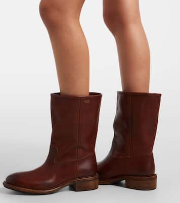 Leather mid-calf boots | Prada