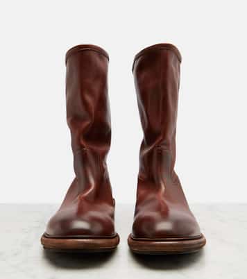 Leather mid-calf boots | Prada