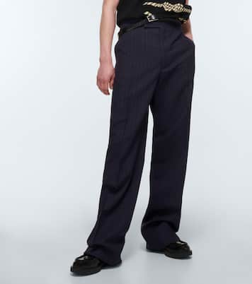 Pantalon rayé en laine | Prada