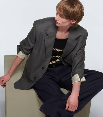 Pantalon rayé en laine | Prada